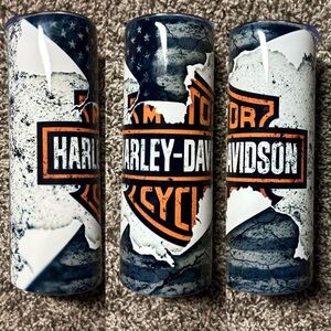 Harley-Davidson Blue and Orange Tumbler